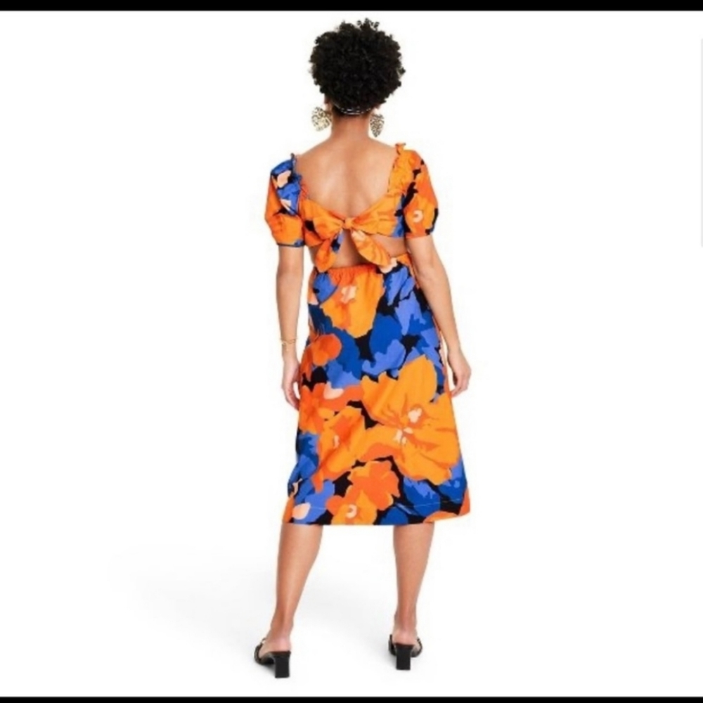 Tabitha Brown for Target Size 12 Floral Print Tie Back Dress